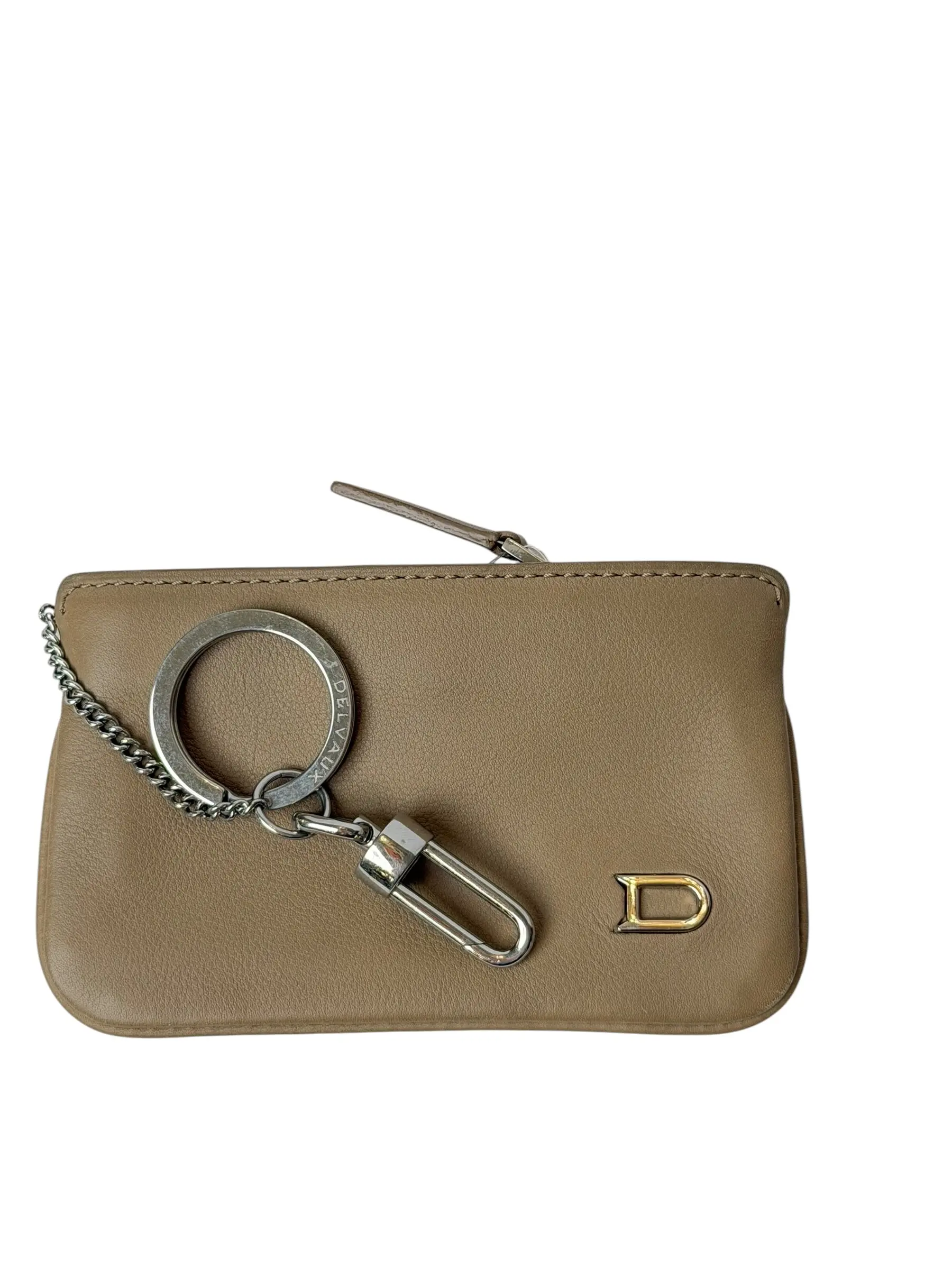 Delvaux gray zip card case T7485