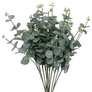 REGALWOVEN 12 Pack Artificial Greenery Stems, Faux Trees Leaf, Fake Plants Greenery for Home Office and Dining Table Centerpiece Decor 20" Green