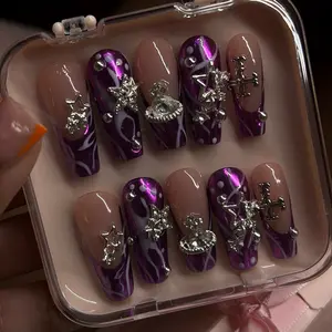 Chrome Purple on Purple Nail Set