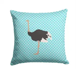 Common Ostrich Blue Check Fabric Decorative Pillow BB8098PW1414