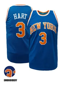 Unisex Embroidered New York 3 Basketball Jersey, Breathable Mesh Athletic Shirt for Men Women, Retro Sports Uniform for Casual Wear Streetwear Team Events