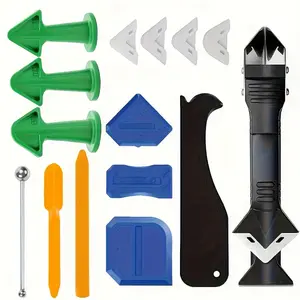 15-Piece Silicone Sealing Tool Set, Stainless Steel Heads, Plastic Material, No Power Needed, Durable & Versatile Tools