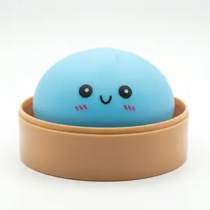 Dumpling Squishies, Glitter Dumpling Mystery Box, Colorful Dumplings Stress Balls Fidget Sensory Toy, Stocking Stuffers with Food Steamer Stretchy Desk Toys