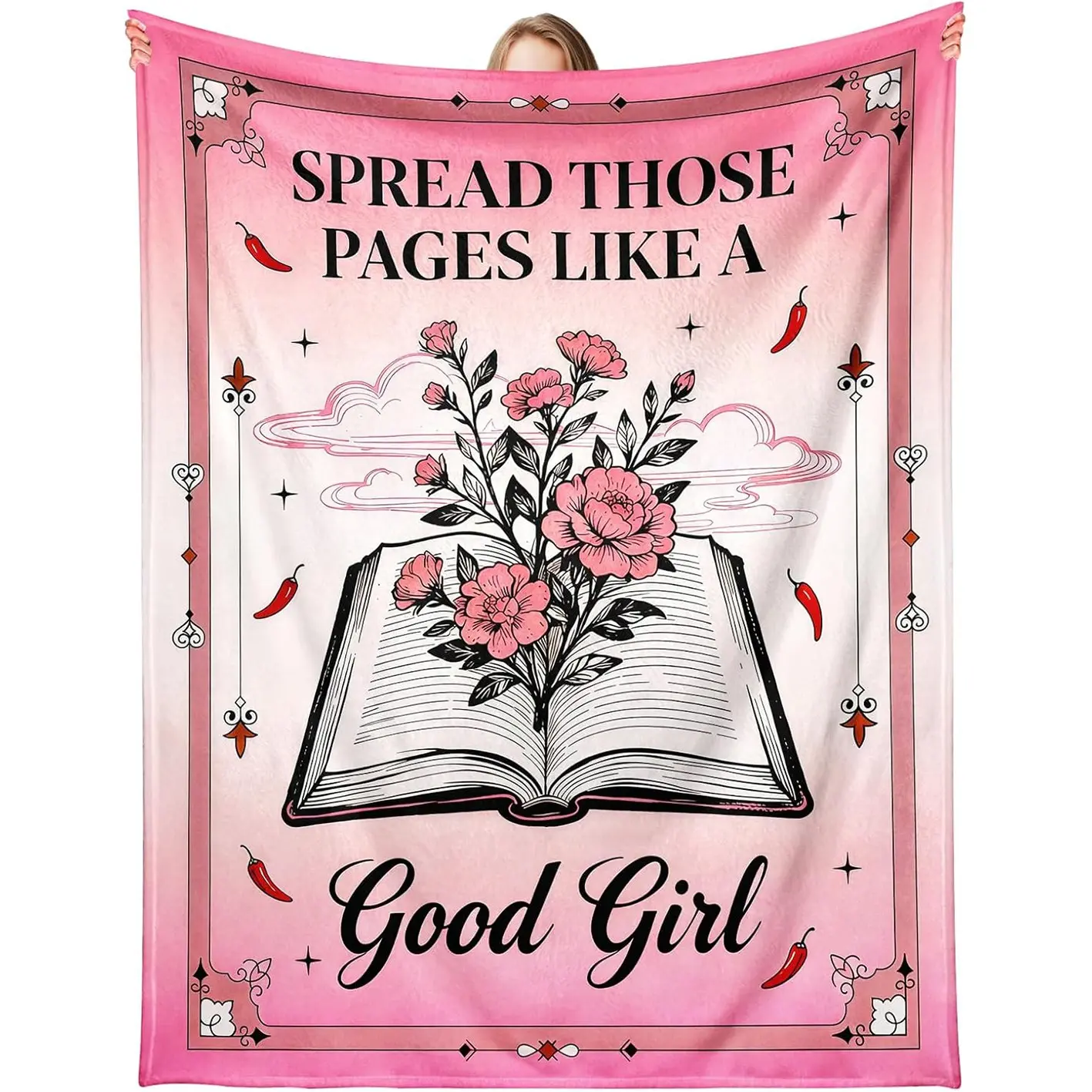1pc Dark romance themed women's blanket, a fun blanket suitable for female readers who enjoy stimulating books, bookworms, and lovers of exciting love stories based on books, Soft Blanket