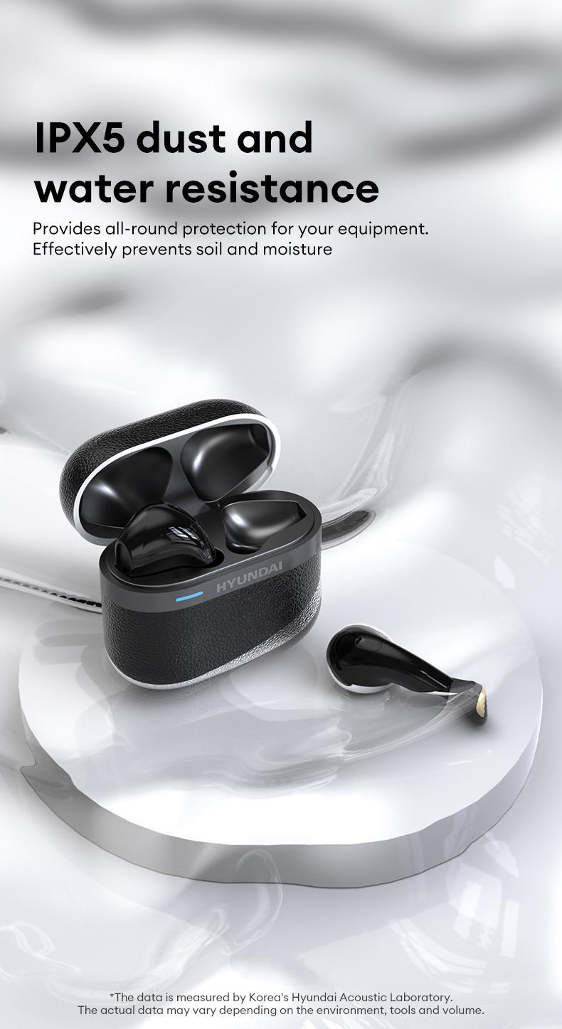HYUNDAI T02PRO TWS True Wireless Bluetooth 5.4 Earbuds High-resolution Sound Quality Headset Long-lasting Battery & Waterproof Electronic Headphones