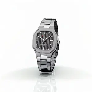 Curren Luxury Watch for Business Formal, with Luminous Date Stainless  in Stainless Steel Square  Dial Waterproof Men's Watch