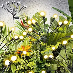 Solar Powered Outdoor Waterproof Vibrant Swaying Lights Garden Lights Firefly Lights for Patio Pathway Decoration 8 LED Outdoor Waterproof Solar Firefly Lights