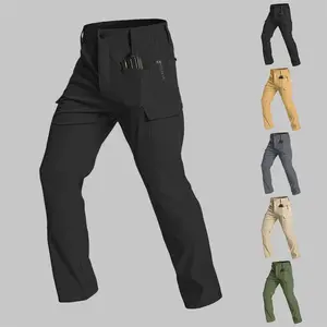 3 Pack Men's Water Resistant Cargo Work Pants, Stretch Tactical Hiking Pants, Multi-Pocket Ripstop Durable Trousers for Construction Camping Hunting Fishing Daily Wear
