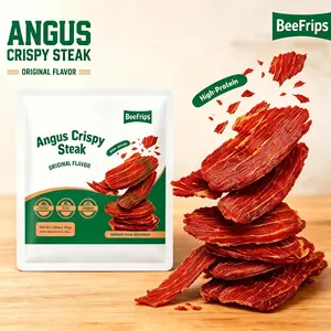 Beefrips Angus Beef Jerky Crisps, Crispy Beef Chips Snack, Original Cumin Spicy Flavors