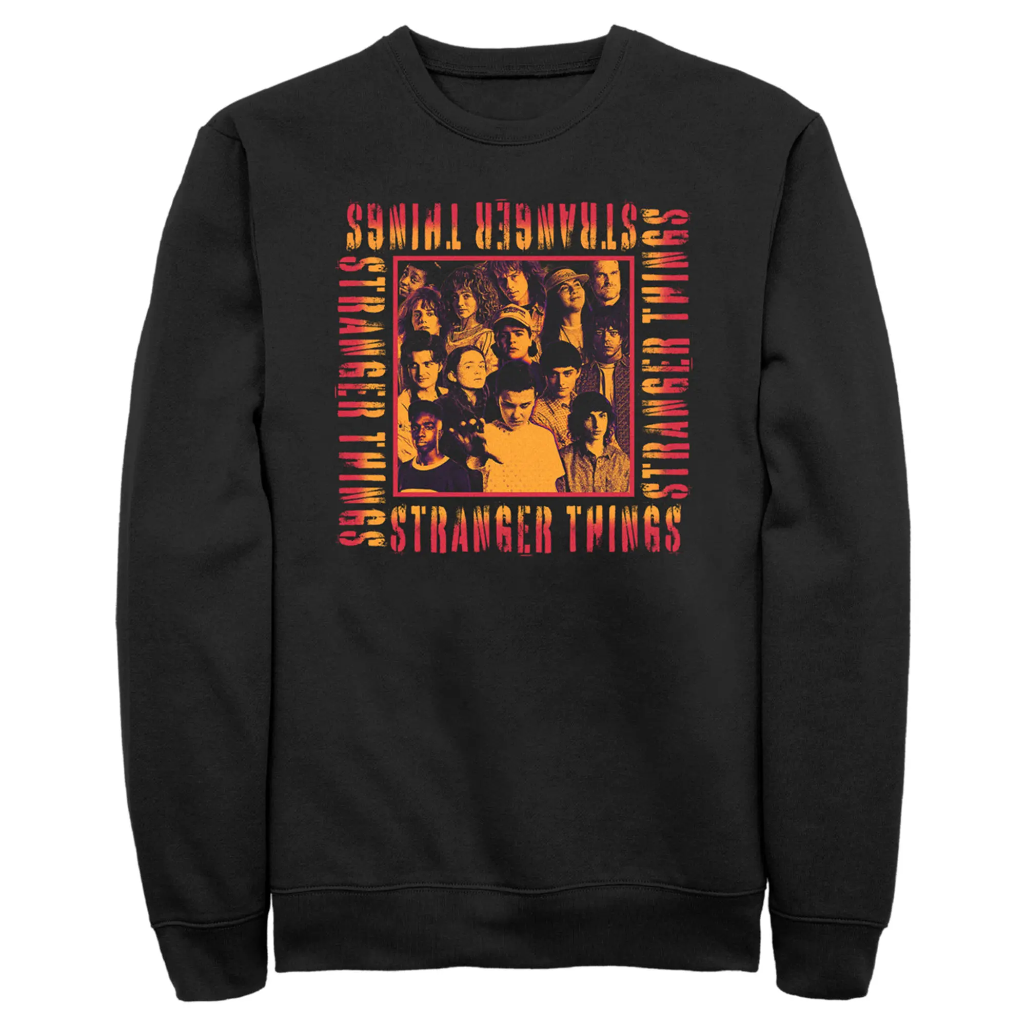 Men's Stranger Things Orange Group Shot Boxed Up Sweatshirt