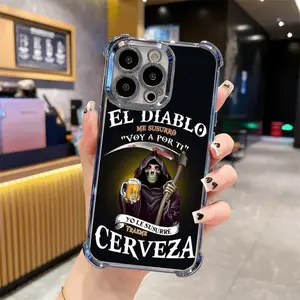 Sickle Reaper Beer Phone Protection Case Suitable for iPhone 16/15/14/13/12/11 Pro Max Plus electroplated anti drop soft case phone case 058 Cover Protector Casing Protective Cellphone Smartphone Shockproof luxury phone case