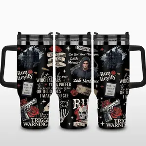 Run Little Mouse Haunting Adeline Tumbler 40oz, Dark Romance Drinkware, Smut Reader, Book Lover Gifts For Her Tumbler With Handle 40oz