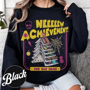 Dungeon Crawler Carl Book Christmas Tree Sweatshirt, New Achievement Crawler Crewneck, Fantasy Reader Gift, Unisex Sweater Pullover Tee