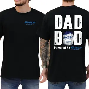 Busch Lite Dad Bod T-shirt - Sweatshirt - Hoodie – Funny 2 - Sided Beer Drinking Tee For Men, Men Clothing, Father's Dad Gifts Idea, Father's Dad Shirt, Perfect For Beer- Loving Dads, Cotton