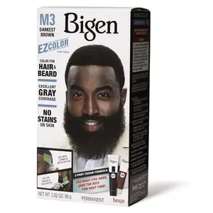 Bigen Men's EZ Permanent Hair Color M3 Darkest Brown - Suitable for All Hair Types