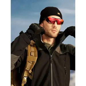 Men's Autumn/Winter Three-Layer Soft Shell Water-proof Hooded Jacket for Outdoor Climbing and Hiking