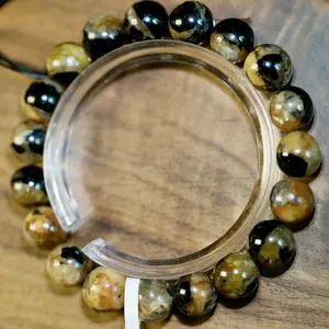 【Tourmaline in quartz】(Random shipping)Tourmaline in quartz bracelets Healing Power Beads Unisex Adjustable Bracelets