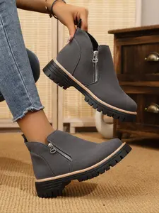 Women's Thick Sole High Heels, Elegant Design, Stylish and Comfortable Short Boots, Thick Heeled Boots, Perfect for Daily Wear