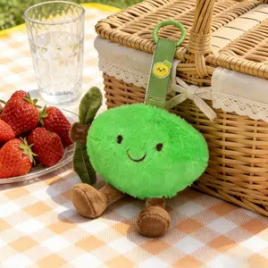 Cute Lime Plush Doll Keychain, Adorable Fruit Hanging Ornament, Soft Lemon Stuffed Toy for Keys or Bags