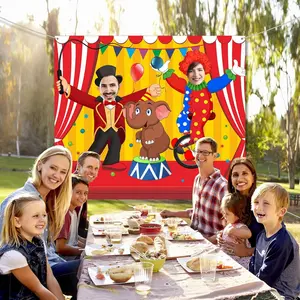 2D Flat Banner 1pc Carnival Background Board for Party Circus Decoration, Photo Door Banner, Large Backdrop Prop, No Power Needed