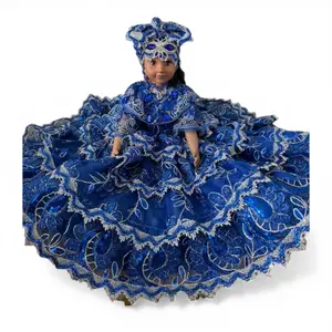 Large Blue Santeria Spiritual Doll - Handmade Yoruba Orisha-Inspired Decorative Handmade Craft, Yemaya Ocean Goddess Altar Decor, Religious Gift for Altar