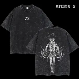 Retro Vintage Limited Gon’s Rage Boost Hunter x Hunter Anime Double Printed Oversized Washed Tee Unisex Oversize Anime Manga Acid Washed Lightweight Cotton T-Shirt, Hoodies & Sweater Wash Gift For Anime Fan, Anime Lover