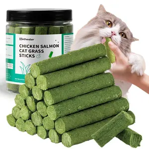 Freezed Drying Cat Grass Stick, Cat Grass Teething Sticks Snacks for Cats, Edible Dry Cats Treats for Teeth Cleaning and Hairball Removal catnip flavor cat grass treat hairball control snack stick hair ball oral health