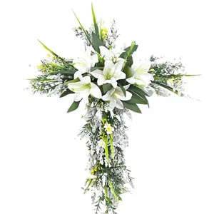 Lovely Spring Flower Wreath, Easter Decorative Floral Circle, Colorful Garlands