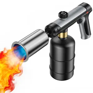 SUNCOZE Propane Torch (Tank Not Included) with One-Touch Max Fire and Safety Lock, Kitchen Torch for searing Steak, Adjustable Flame Gas Torch, Campfire, Craft Ideas, BBQ, Weed Killer, Snow Melting