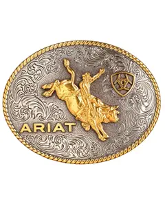 Ariat Men's Men'S Two-Toned Oval  Bullrider Buckle - A37056