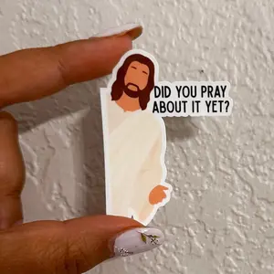 Pray About It Sticker  Christian Faith Quote, Inspirational Jesus Gift, Waterproof Vinyl Decal