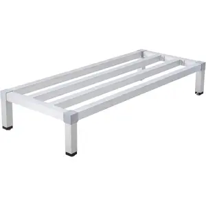Aluminum Dunnage Rack, Heavy Duty Storage Shelf with 1000 Lb Capacity, NSF Certified Low Platform for Kitchen, Restaurant, Supermarket, Grocery Store, Floor Protection