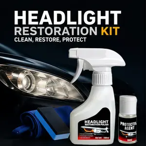 Headlight Cleaner Spray & Restoration Kit – Instantly Restores Cloudy & Yellowed Headlights – Fast Oxidation Removal with UV Protection – No Rubbing Needed – Fits All Cars