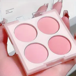 Four-color Blush Palette, Low-saturation Powder Foundation, Soft Gradient Matte Finish, Vibrant Colors, Suitable for Young Women, Makeup