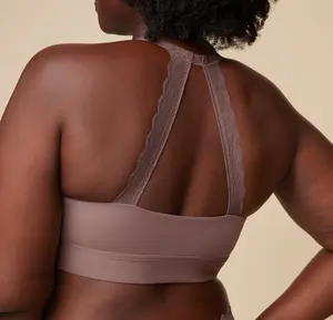 Bliss Lace Halterneck Bralette - Mauve