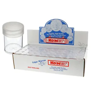 Round Coin Storage Tubes for Half Dollars