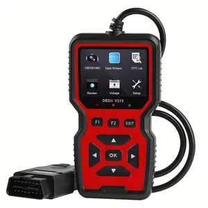 Car OBD2 Scanner Diagnostic Tool Code Reader, Car Voltage Tester Engine Fault Code Scanner, Charging Tester Diagnostic Tool For OBDII Protocol Cars V519-red