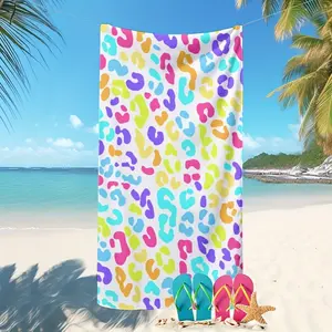 Ultra-Soft Microfiber Beach Towel, Quick-Dry, Lightweight, Absorbent, Leopard Print, Ideal for Swimming, Sports, Travel