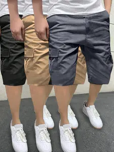 3PCS Cargo Shorts Pants Teen Boys  Casual  Easy Care Daily Bottoms for spring/summer Age 8-16Y