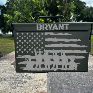 Custom Engraved Ammo Can 50 Cal – Personalized Gift for Him, Veterans, Hunters, or Collectors