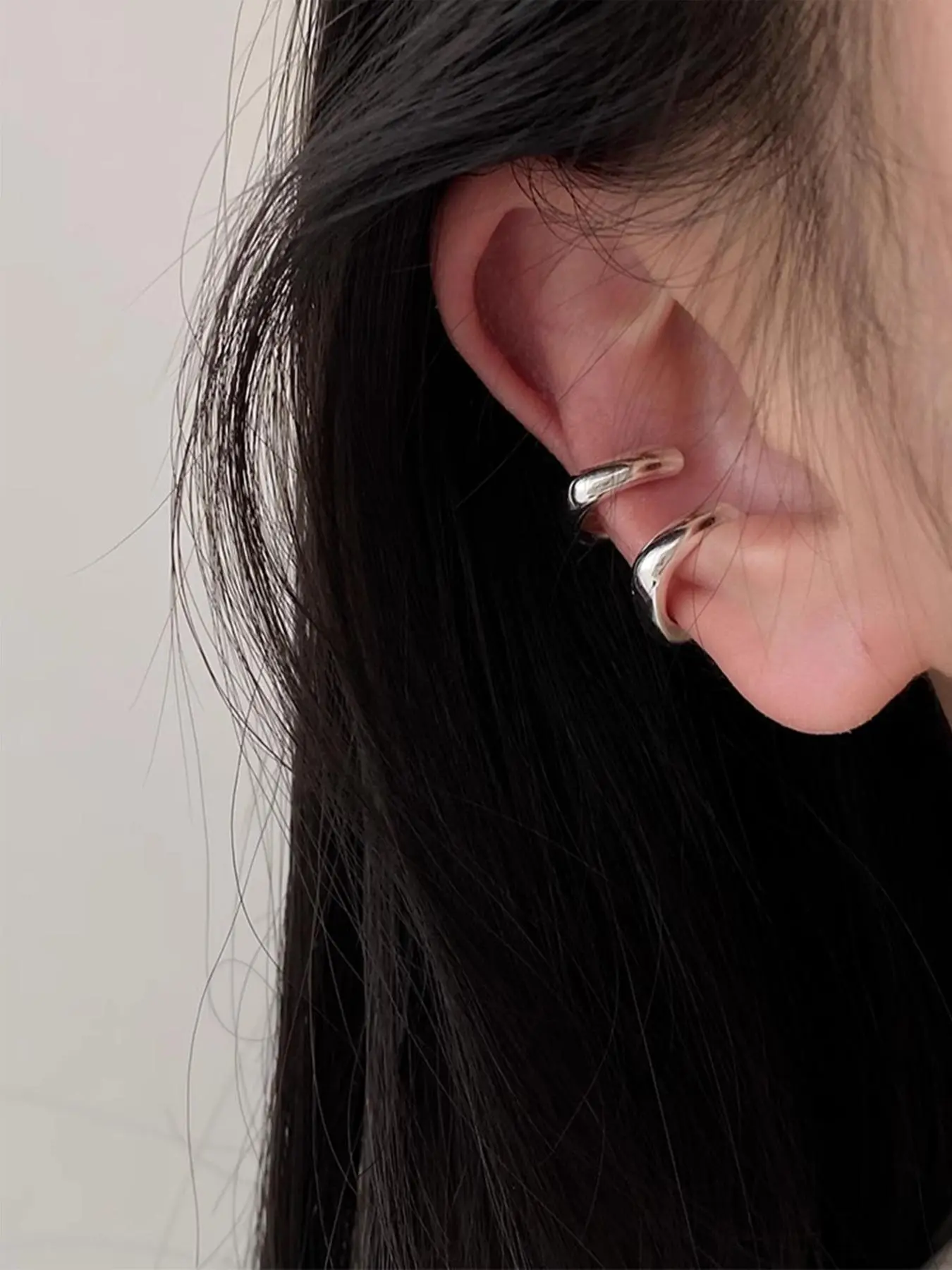 1 Pair Simple Plain U-shaped Lightweight Ear Cuff Earrings,  Casual and Versatile Non-pierced Ear Jewelry Accessories for Women, Classic Fashion Accessories for Daily Wear, Non Piercing Jewelry, Earcuff