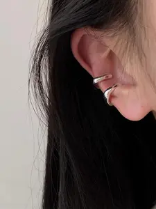 1 Pair Simple Plain U-shaped Lightweight Ear Cuff Earrings,  Casual and Versatile Non-pierced Ear Jewelry Accessories for Women, Classic Fashion Accessories for Daily Wear