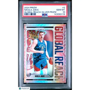 2024 PANINI PRIZM GLOBAL REACH SILVER PRIZM #2 NIKOLA JOKIC PSA 10