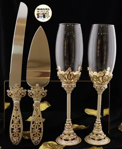 Wedding Flutes & Serving Set-Gold-803