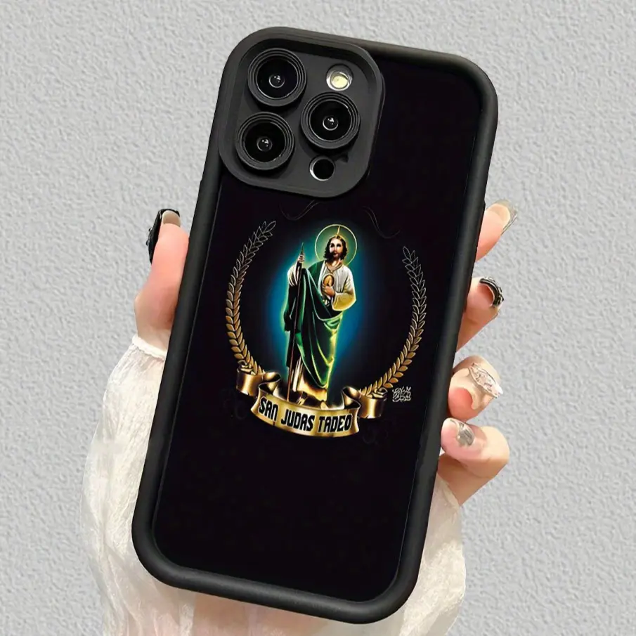Creative Jesus Pattern Protective Phone Case, Soft Silicone Casing with Full Body Shockproof Protection for iPhone 17,16 Pro Max,15 Plus,14,13,12,11,XR,XS,SE - Mobile Phone Accessories, Smartphone