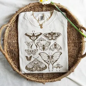 Comfort Colors Vintage Butterfly and Moth T-Shirt, Cottagecore Aesthetic Comfort Colors Shirt, Cottagecore Shirt, Aesthetic Tshirt, Cottage Core Shirt