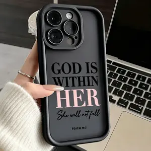 God is within her Phone Case for iPhone 17 16 Pro Max 15 Plus 14 13 12 11  Air XR XS 16E 17E Shockproof Drop Protection Rugged Durable Silicone Cover Cellphone Protective Protector Casing