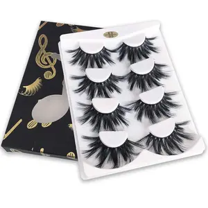 25mm Cluster Lashes, 6D Faux Mink Lashes, Fluffy Volume Eyelashes, Thick Crossed Lashes, Long 25mm Eyelashes Extensions Makeup Cosmetic Case Fancy