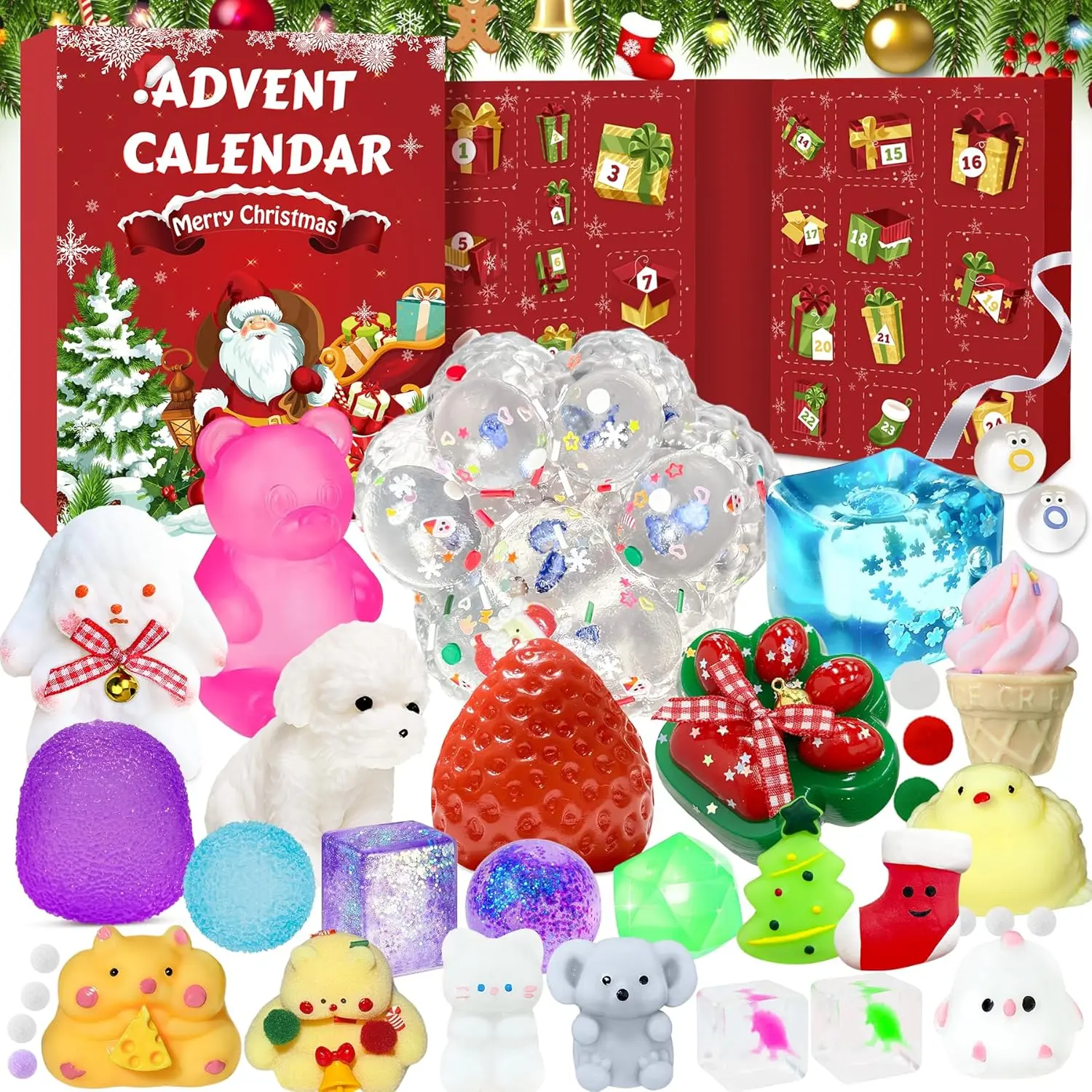 Fidget Advent Calendar 2026, 24-Day Christmas Countdown Calendar with Surprise Fidget Toys, Sensory Gift Box for Kids, Christmas Stocking Stuffer, Holiday Gift