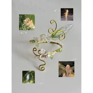 Handmade Arm Cuffs – Beaded Upper Arm Bracelet with Charms, Aesthetic Festival Jewelry, Concert Jewelry 3